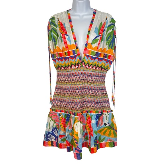 NWT FARM Rio Women's Large Colorful Forest Mini Dress - Picture 3 of 9